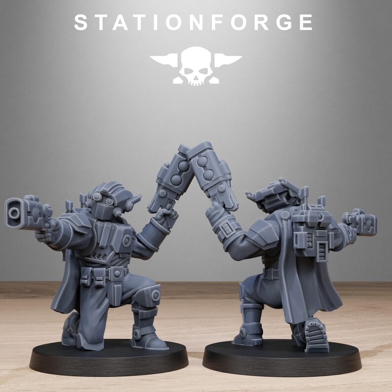 Pistoleiros Tarion | Miniaturas de resina Station Forge 16k | Jogos de guerra de mesa 28 mm e 32 mm | Sem pintura imagem 10