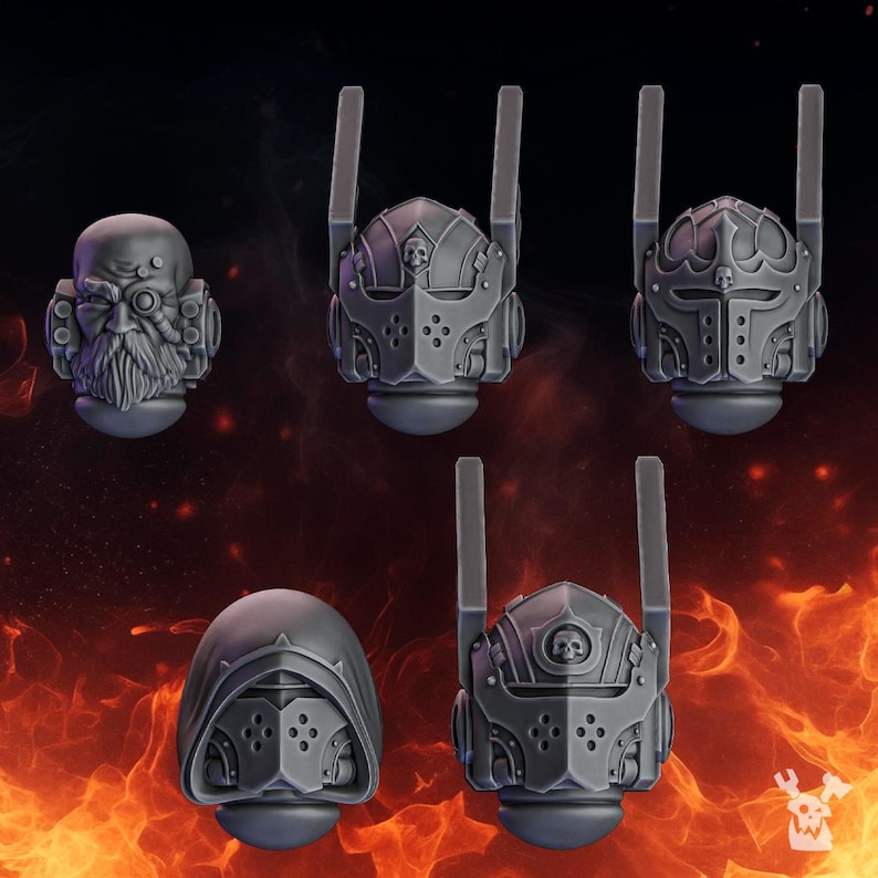 Têtes de chevalier Pactum Aeternum - Résine 16 carats - DakkaDakka - Guerriers templiers / Bitz / Tabletop / Wargaming / Grimdark image 2