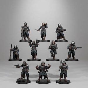 GrimGuard Sisters of War | Station Forge 16k Resin Miniatures | 28 mm 32 mm Tabletop Wargaming | Ongeverfd afbeelding 1