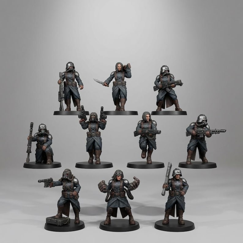 GrimGuard Sisters of War | Station Forge 16k Resin Miniatures | 28 mm 32 mm Tabletop Wargaming | Ongeverfd afbeelding 1