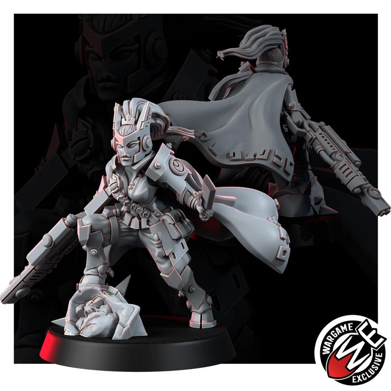 Coalition Flamesword Battle General | 16k Resin Miniatures | 28mm 32mm Tabletop Wargaming | Unpainted image 3