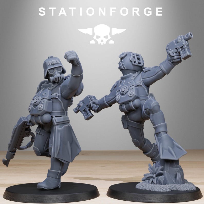 Grimguard-Taucher | Station Forge 16k Resin-Miniaturen | 28 mm/32 mm Tabletop-Wargaming | Unbemalt Bild 5