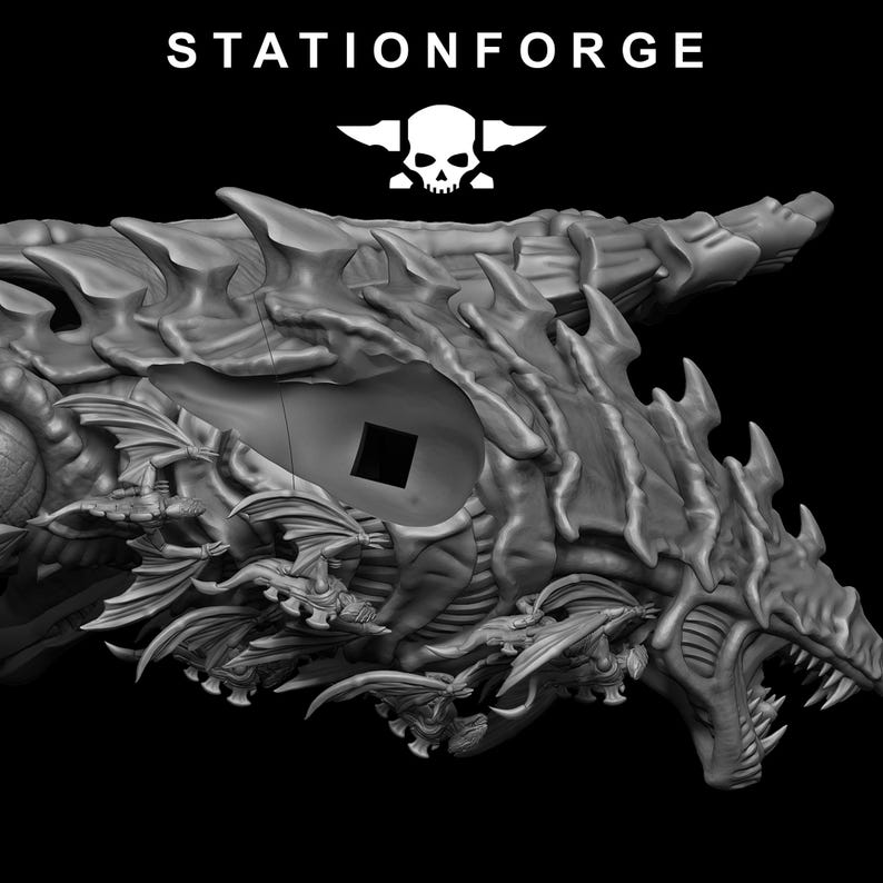 Xenaridendrache | Station Forge 16k Resinminiaturen | 28 mm/32 mm Tabletop-Wargaming | Unbemalt Bild 8
