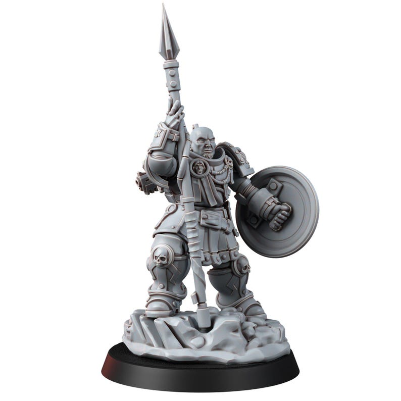 Space Knights Polemarchos | 16k Resin Miniatures | 28mm 32mm Tabletop Wargaming | Unpainted image 7