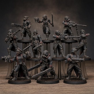 Sœurs d'Acier Grimguard | Figurines en résine Station Forge 16k | 28 mm et 32 mm | Jeux de figurines | Non peintes image 1
