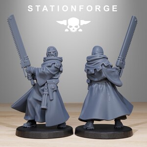 Mercenari Grimcorp / Miniature in resina 16k Station Forge / 28 mm 32 mm per wargame da tavolo / Non dipinte immagine 2
