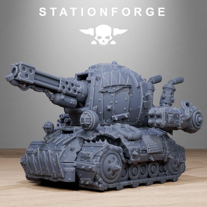 Orks Orkaz Mini Tank | Station Forge 16k Resin Miniatures | 28mm 32mm Tabletop Wargaming | Unpainted image 3