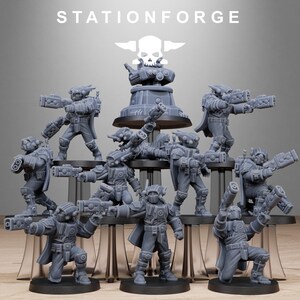 Pistoleiros Tarion | Miniaturas de resina Station Forge 16k | Jogos de guerra de mesa 28 mm e 32 mm | Sem pintura imagem 2