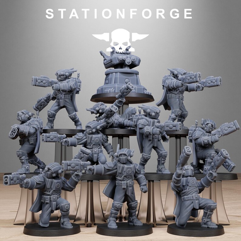 Pistoleiros Tarion | Miniaturas de resina Station Forge 16k | Jogos de guerra de mesa 28 mm e 32 mm | Sem pintura imagem 2
