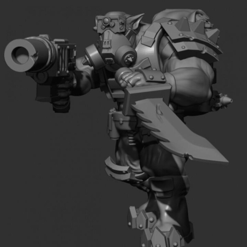 Speshul Forcez Boyz - Orc Squad - 16k Resin - Orcs / Tabletop / Wargaming / Grimdark image 4