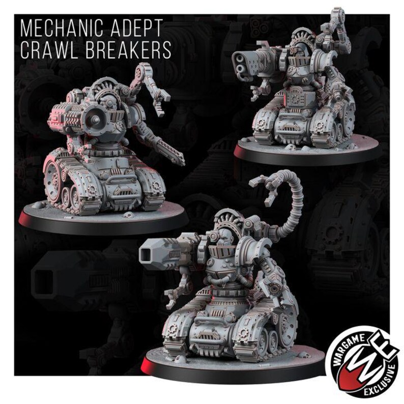 Mechanist Crawl Breakers | 16k Resin Miniatures | 28 mm 32 mm Tabletop Wargaming | Ongeverfd afbeelding 2