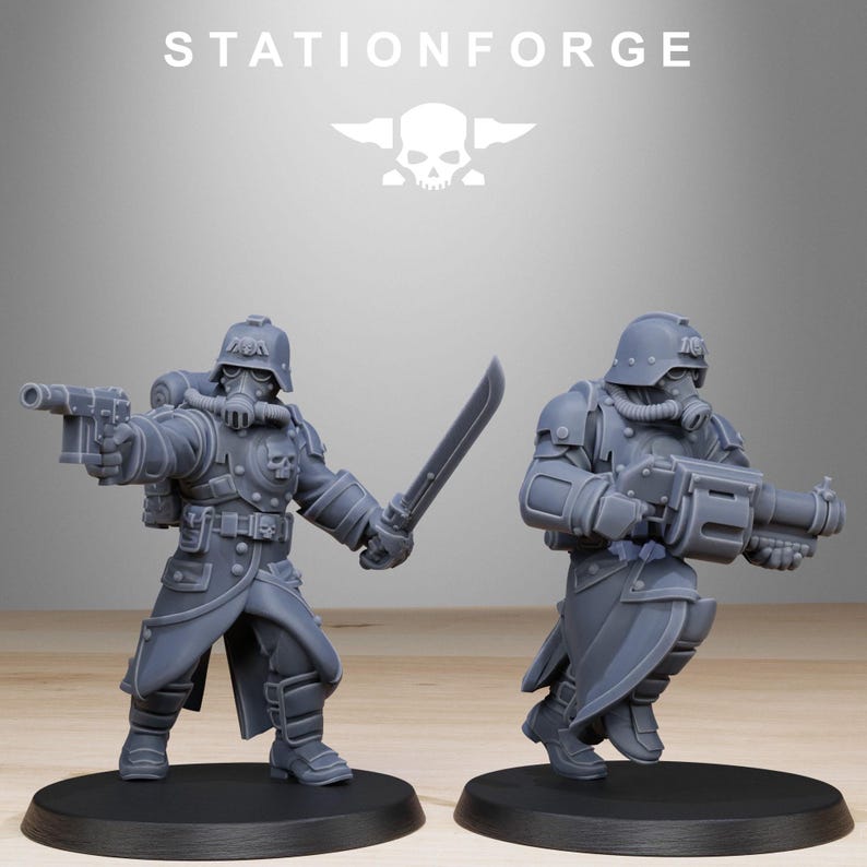 Grimguard Bombardiers | Station Forge 16k Resin Miniatures | 28mm 32mm Tabletop Wargaming | Unpainted image 5