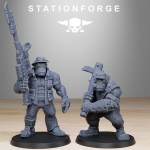 Orks Orkaz Team Fighters | Station Forge 16k Resin Miniatures | 28mm 32mm Tabletop Wargaming | Unpainted image 8