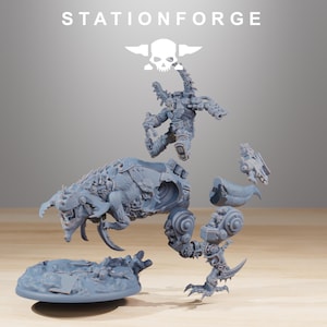 Orks Orkaz Boss Rider | Station Forge 16k Resin Miniatures | 28mm 32mm Tabletop Wargaming | Unpainted image 5