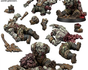 Ork Corpses Battlefield Set | 16k Resin Miniatures | 28mm 32mm Tabletop Wargaming | Unpainted