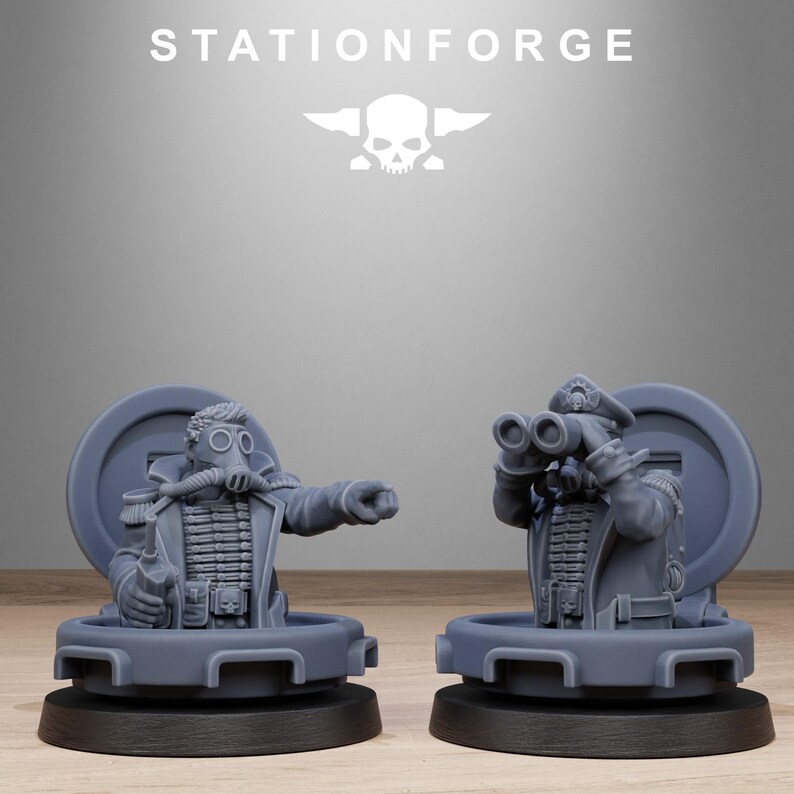 Comandanti di Carri Armati / Miniature in resina Station Forge 16k / 28 mm 32 mm per wargame da tavolo / Non dipinte immagine 9