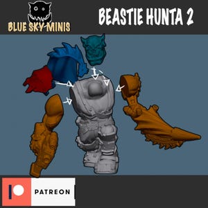 Beastie Huntas - Orc Squad - 16k Resin - Orcs / Tabletop / Wargaming / Grimdark image 4