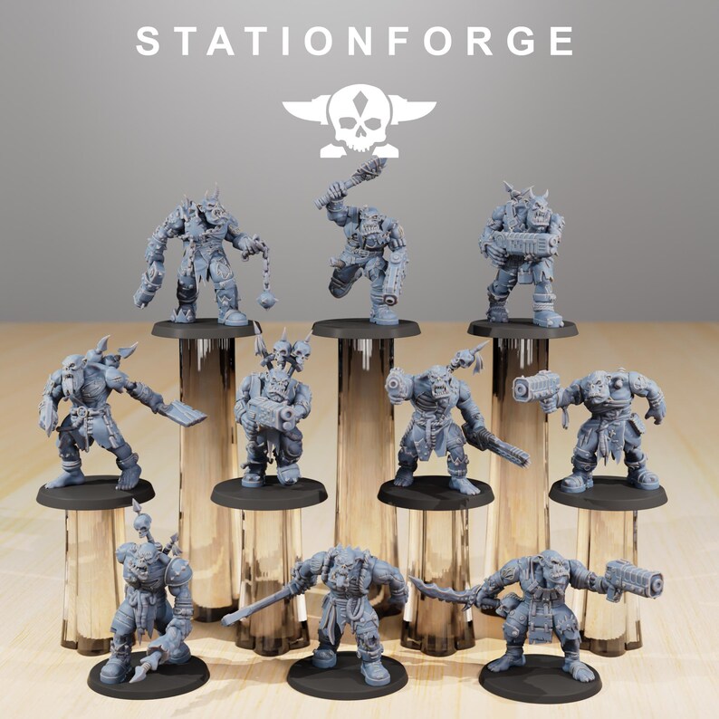 Orks Orkaz Plague Spreadaz | Station Forge 16k Resin Miniatures | 28mm 32mm Tabletop Wargaming | Unpainted 画像 2