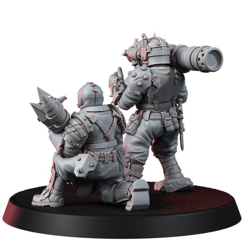 Chaos Renegades Of Pain Agony Weapon Team Tormental Annihilator | 16k Resin Miniatures | 28mm 32mm Tabletop Wargaming | Unpainted image 2