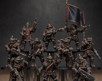 Königliche Garde-Bastionisten | Station Forge 16k Resin-Miniaturen | 28 mm/32 mm Tabletop-Wargaming | Unbemalt