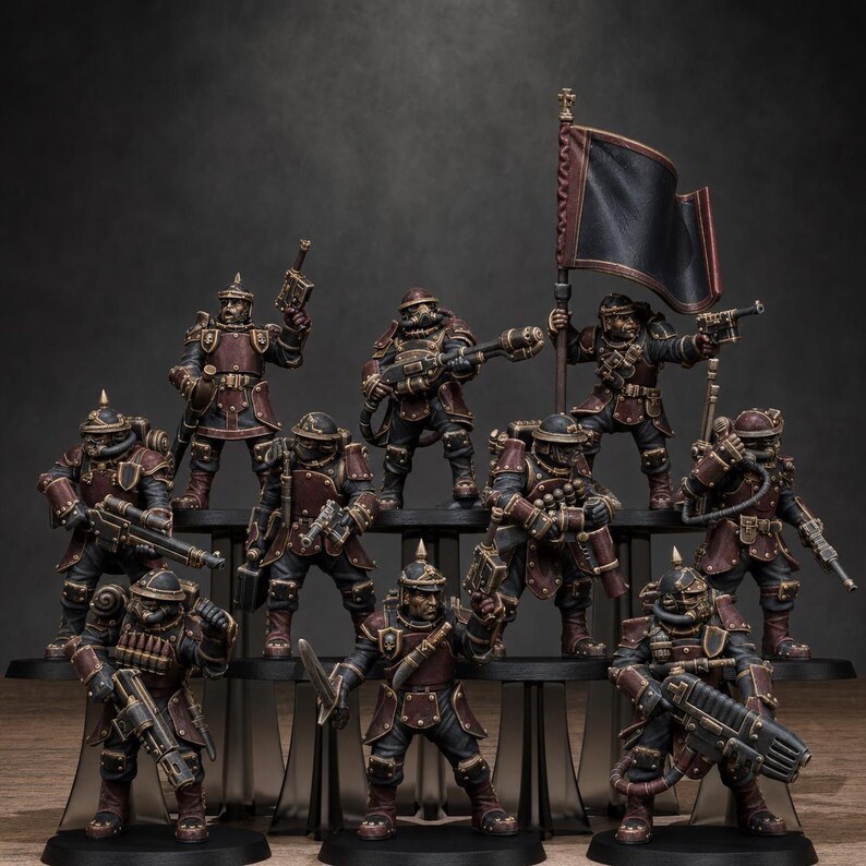 Royalguard Bastioneers | Station Forge 16k Resin Miniatures | 28mm 32mm Tabletop Wargaming | Unpainted 画像 1