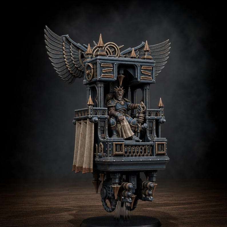 Vodalites Flying Throne | Station Forge 16k Resin Miniatures | 28mm 32mm Tabletop Wargaming | Unpainted image 1