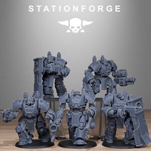 Grimguard Power Armor | Station Forge 16k Resin Miniatures | 28mm 32mm Tabletop Wargaming | Unpainted image 2