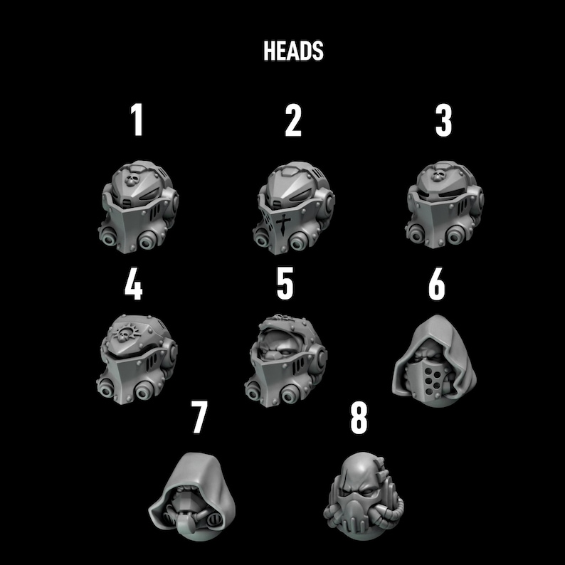 Eternal Pilgrims - Termi pack - Heads - 16k Resin - GreyTide Studio - Holy Warriors / Bitz / Tabletop / Wargaming / Grimdark image 2