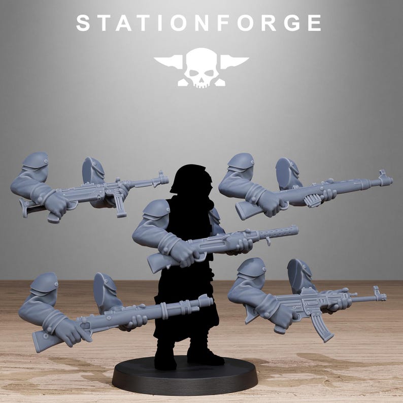 Grimguard German Weapons Pack | Station Forge 16k Resin Miniatures | 28mm 32mm Tabletop Wargaming | Unpainted image 9