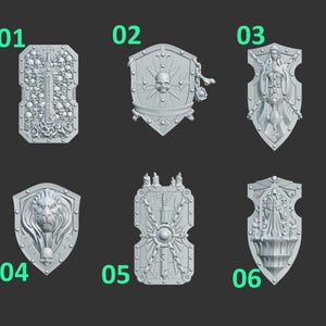 Peregrinos Eternos - Escudos - Resina 16k - GreyTide Studio - Guerreros Sagrados / Guerreros Espaciales / Piezas / Juegos de Mesa / Juegos de Guerra / Grimdark imagen 2