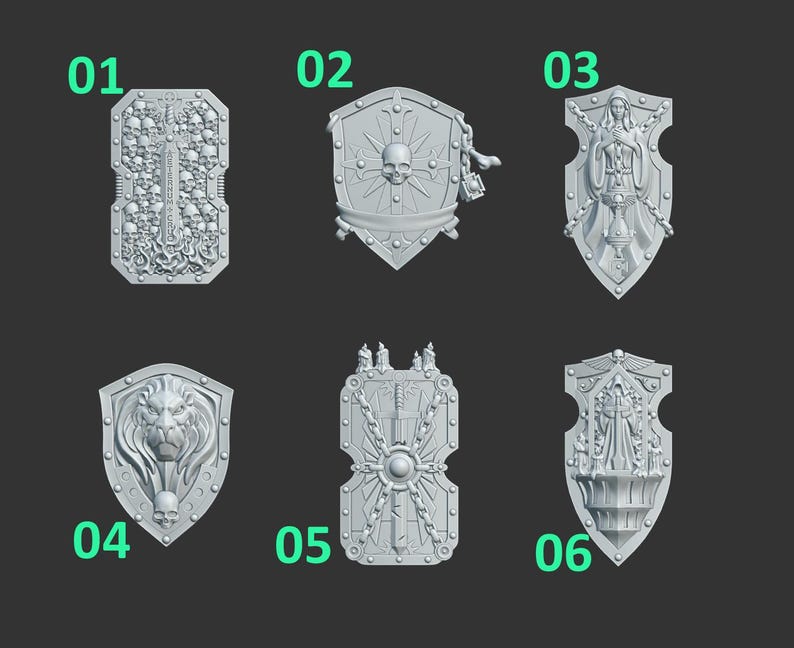 Peregrinos Eternos - Escudos - Resina 16k - GreyTide Studio - Guerreros Sagrados / Guerreros Espaciales / Piezas / Juegos de Mesa / Juegos de Guerra / Grimdark imagen 2
