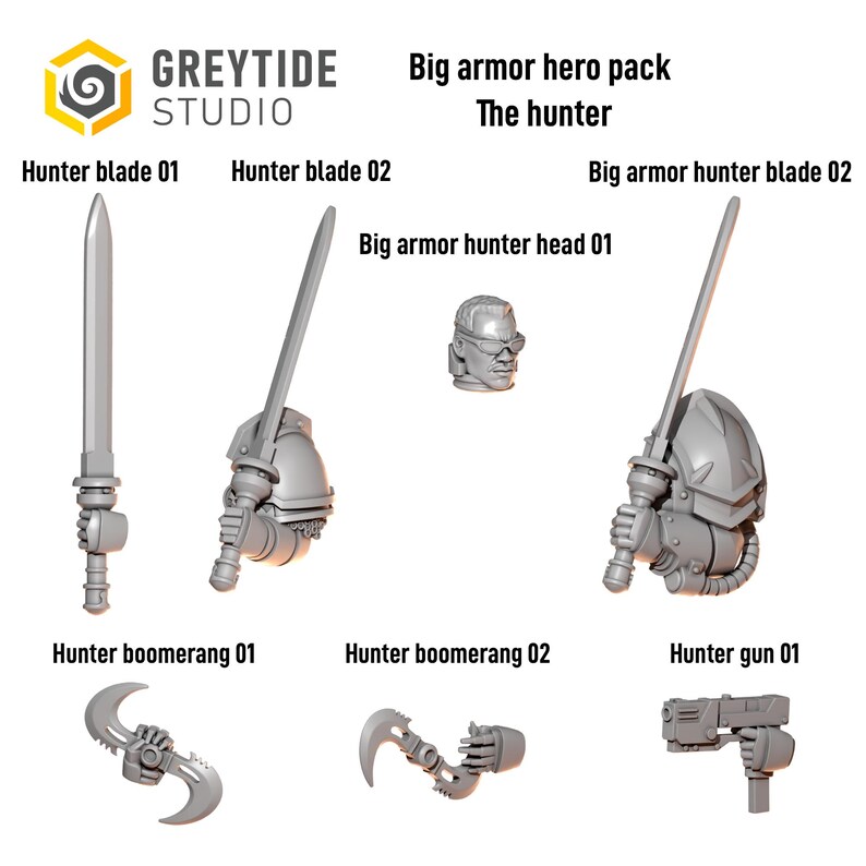 Anvil Wardens – Der Jäger – 16k Resin – GreyTide Studio – Drachen / Weltraumkrieger / Einzelteile / Tabletop / Tabletop / Düstere Spiele Bild 2