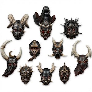 Renegades Of Excess Penetrator Heads Set | 16k Resin Miniatures | 28 mm 32 mm Tabletop Wargaming | Ongeverfd afbeelding 1