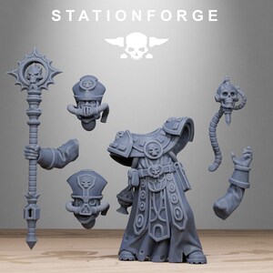 Sacerdote vodalita / forja de estación, miniaturas de resina 16k / 28 mm 32 mm, juegos de guerra de mesa / sin pintar imagen 9