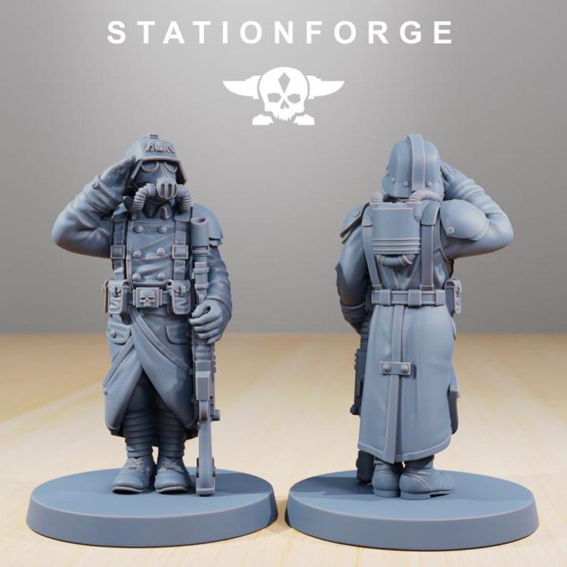 Grimguard Marching Pose | Station Forge 16k Resin Miniatures | 28mm 32mm Tabletop Wargaming | Unpainted image 8