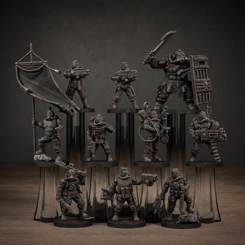 Grimguard Hunters | Station Forge 16k Resin Miniatures | 28mm 32mm Tabletop Wargaming | Unpainted image 1
