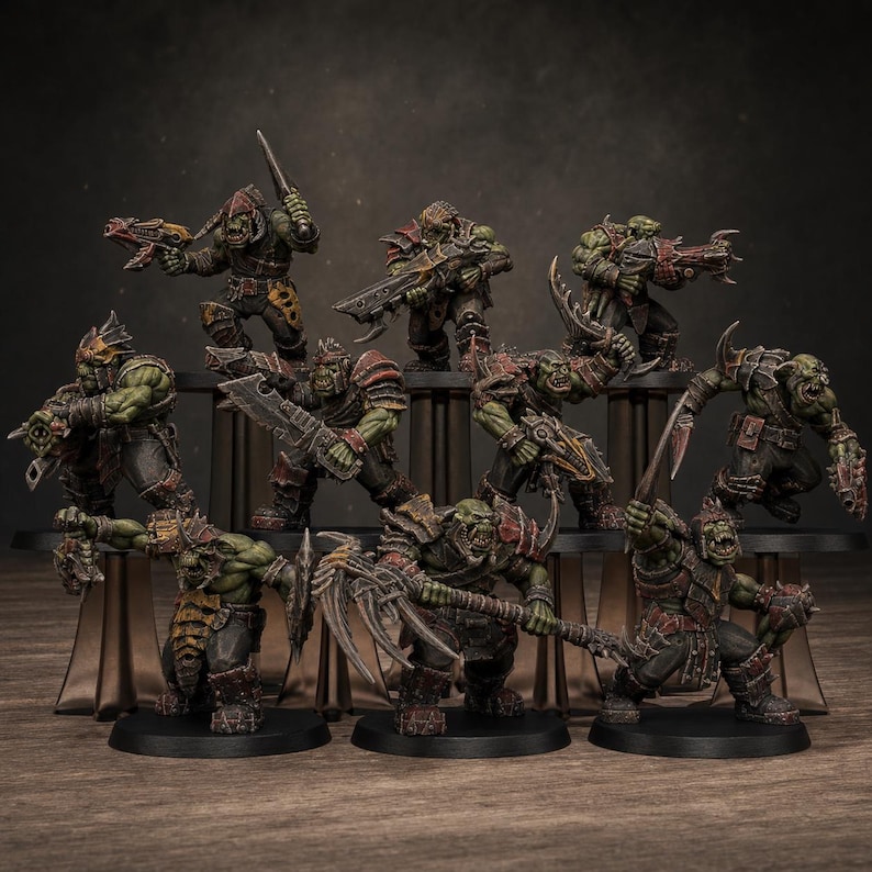 Orks Orkaz Biotech Looters | Station Forge 16k Resin Miniatures | 28mm 32mm Tabletop Wargaming | Unpainted image 1