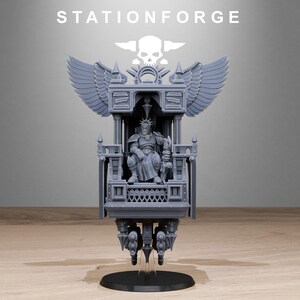Vodalites Flying Throne | Station Forge 16k Resin Miniatures | 28mm 32mm Tabletop Wargaming | Unpainted image 3