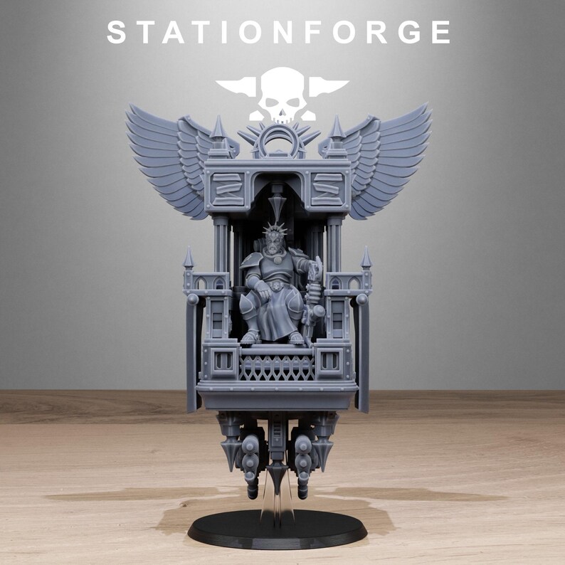 Vodalites Flying Throne | Station Forge 16k Resin Miniatures | 28mm 32mm Tabletop Wargaming | Unpainted image 3