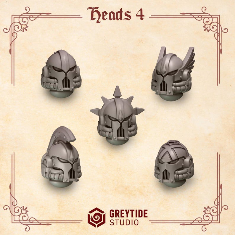 Crimson Lords - Heads #4 - 16k Resin - GreyTide Studio - Blood / Space Warriors / Bitz / Tabletop / Wargaming / Grimdark bild 2
