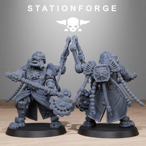 Grimguard Tech Engineers | Station Forge 16k Resin Miniatures | 28mm 32mm Tabletop Wargaming | Unpainted image 3
