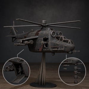 Helicóptero Grimguard / Station Forge 16k Miniaturas de resina / 28 mm 32 mm Juegos de guerra de mesa / Sin pintar imagen 1