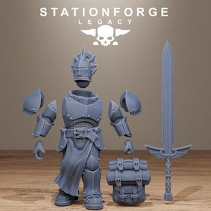 Solaris Soalris Greatswordsmen | Station Forge 16k Resin Miniatures | 28mm 32mm Tabletop Wargaming | Unpainted image 3