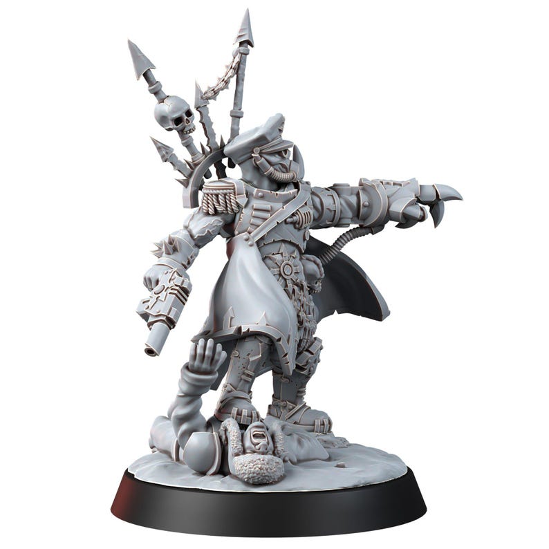 Chaos Renegades Of Pain General | 16k Resin Miniatures | 28mm 32mm Tabletop Wargaming | Unpainted image 2