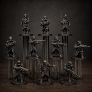 Grimguard Infanteriebouwer | Station Forge 16k Resin Miniatures | 28 mm 32 mm Tafelblad Wargaming | Ongeverfd afbeelding 1