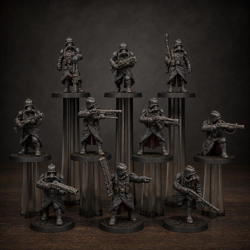 Grimguard Infanteriebouwer | Station Forge 16k Resin Miniatures | 28 mm 32 mm Tafelblad Wargaming | Ongeverfd afbeelding 1