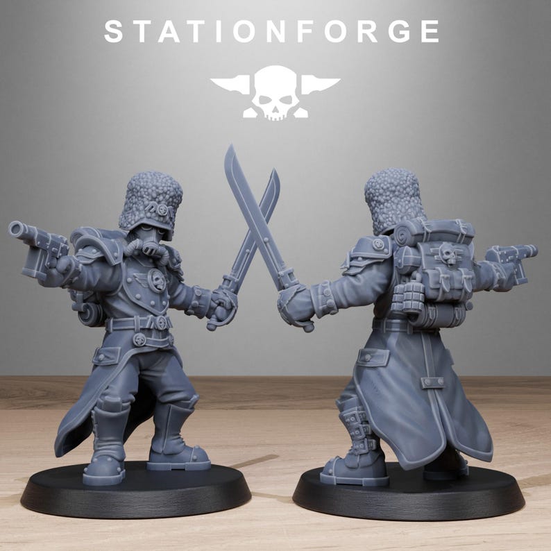 GRIM GUARD ROYALS | Station Forge 16k Resin Miniatures | 28mm 32mm Tabletop Wargaming | Unpainted image 8