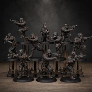 Grimguard Counter Terrorists | Station Forge 16k Resin Miniatures | 28mm 32mm Tabletop Wargaming | Unpainted image 1