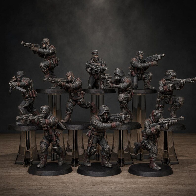 Grimguard Counter Terrorists | Station Forge 16k Resin Miniatures | 28mm 32mm Tabletop Wargaming | Unpainted image 1