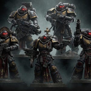 Space Knights Veterans Squad | 16k Resin Miniatures | 28mm 32mm Tabletop Wargaming | Unpainted image 6